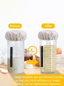 1/2/4/6/8/10pcs Sourdough Jar Cover, Reusable And Washable Fermentation Jar Lids,Elastic Wheat Straw Cloth Covers, For Sourdough, Kombucha, And Kefir - Fits 3-4 Inch Jar Openings, Ideal For Kitchen Organization And Storag
