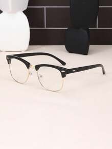 1 件经典金属半框眼镜，复古铆钉设计