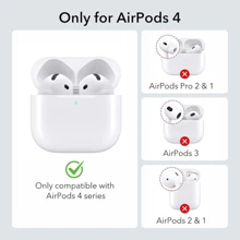 Silicone Protective Earphone Case For AirPds 1,2,3,4 And AirPd Pro 1,2,3 Shockproof Protective Cover With Keychain - 白色 - 查看 2