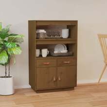 VidaXL Highboard Honey Brown 67x40x108.5 Cm Solid Pinewood