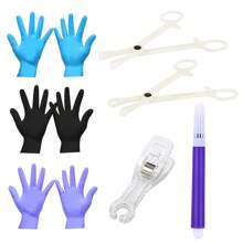 2-31pcs Body Septum Piercing Kit 14G 16G 18G 20G 22G Tools For Nose Tongue Lip Ear Eyebrow Belly Button Cartilage Tragus Industrial Barbell Helix Daith Piercing Jewelry Clamps