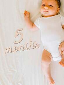 Newborn Photography Wooden Prop, Baby Birthday Milestone Letter & Number Blocks Sign - Multicolor - View 7