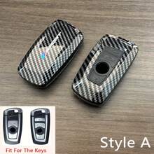 1 Peça Capa de Chave de Carro com Padrão de Fibra de Carbono, Protetor de Chaveiro de Carro para BMW Série 1 3 5 7 2 4 6 X, X1 X3 X5 X6 X4