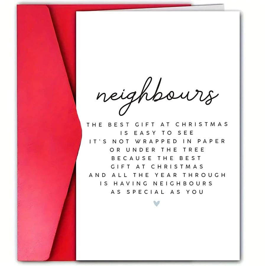 1 Unique Christmas Greeting Card, Creative Holiday Card, Warm Holiday Wishes For Neighbors, Elegant Gift Card For Special Neighbors - Multicolor - View 1