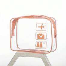 4 件套黑色时尚简约男女洗漱包，夸脱大小的防水透明化妆包，适合旅行，男女通用，可携带上飞机和赠送，节日必备品，女士夏季沙滩包，旅行必备返校用品