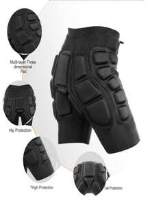 1pc Thick Foam Sport Hip Protector For Boyfriend Style Men, Anti-Collision & Shock-Absorbing, Black, For Skiing, Ice Skating, Roller Skating Ski Outfits - Black - View 3