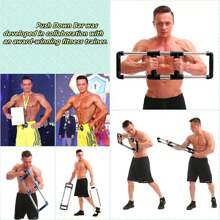 Push Down Bar Brusttrainer Fitnessgerät für Zuhause - Krafttraining Sportgerät für Brustmuskeln, Arme, Schultern, Bauch, Rücken - Home Gym Equipment Brust Expander Trainingsgerät für Zuhause - Schwarz - Übersicht 6