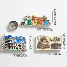 1 pieza Imán para frigorífico del Coliseo Romano, imán para frigorífico de la Torre Inclinada de Pisa, imán para frigorífico de un monumento emblemático de Roma, imán para frigorífico con estilo italiano, imanes decorativos y coloridos para el refrigerador, mejor decoración de cocina