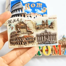 1 pieza Imán para frigorífico del Coliseo Romano, imán para frigorífico de la Torre Inclinada de Pisa, imán para frigorífico de un monumento emblemático de Roma, imán para frigorífico con estilo italiano, imanes decorativos y coloridos para el refrigerador, mejor decoración de cocina