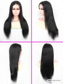 Ready To Wear And Go Wig 30 32 Inch Bone Straight 4x6 Glueless Human Hair Preplucked Baby Hair Transparent Lace Closure Wig For Women On Bling Hair - Natural Black - 查看 4