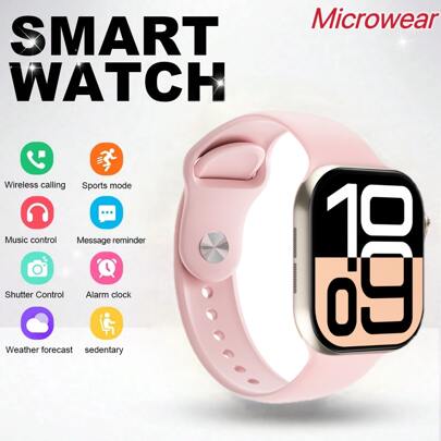 Microwear Reloj inteligente/Rastreador de actividad física unisex - Fondo de pantalla personalizable, control de música, notificaciones de aplicaciones sociales, alertas de llamadas/mensajes, monitoreo de frecuencia cardíaca, múltiples modos deportivos, alarma, recordatorio de sedentarismo, buscar teléfono, reproductor de música, cronómetro, podómetro, distancia, calorías, monitoreo del sueño, presión arterial, oxígeno en sangre, buscar dispositivo, cambio de idioma, levantar para despertar