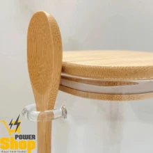 Square Glass Airtight Jar With Spoon And Bamboo Lid, Borosilicate Glass 250ml - 彩色 - 查看 8