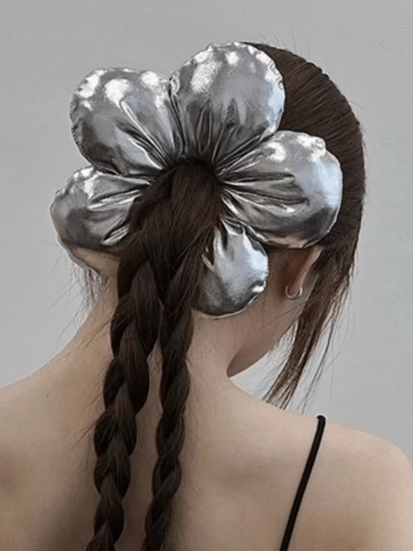 1 件优雅复古 3D 花朵发圈，Y2K 甜美酷炫女孩风格时尚大号发圈发饰，填充 3D 花朵马尾辫夹，适合休闲、节日、新年派对 - D-5322 - 查看 1