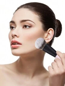 MAANGE 5pcs Professional Facial Makeup Brush Set With Loose Powder Brush Blush Brush Foundation Brush Contour Brush Nose Contour Brush,Makeup Tools With Soft Fiber For Powder,Liquid,For Easy Carrying,Brush For Travel.Gift For Women&Girls - 粉色 - 查看 8