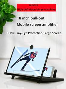 18 Inch Pull-Out Phone Screen Amplifier, High-Definition Blu Ray Desktop Phone Screen Amplifier, Phone Stand - Black - View 3