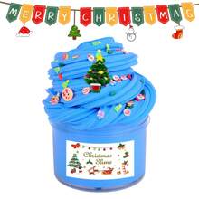 Decoración navideña - Set de slime de cristal y slime de mantequilla de 60ml/100ml, divertido, sin adherencia, de textura suave, no pegajoso, excelente regalo para fiestas de Navidad/cumpleaños, bombas de baño navideñas, slime esponjoso, paquetes de slime, Navidad, slime, slime navideño, Navidad, slime navideño - Multicolor - Ver 25