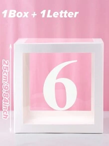 1個 25cm 白色透明數位盒子（盒子與數位圖案），生日派對背景裝飾驚喜盒氣球盒，生日裝飾，婚禮裝飾，婚禮週年紀念裝飾，2025新年派對房間背景裝飾，透明氣球盒驚喜禮物盒，生日禮物派對禮物，家居裝飾房間裝飾，派對裝飾，生日禮物，派對禮物 - 數字透明盒子 - 查看 14