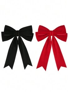2 CÁI Kẹp tóc nơ nhung ruy băng đen đỏ Phụ kiện buộc tóc đuôi ngựa Kẹp tóc nơ tóc cho phụ nữ mặc hàng ngày Thích hợp cho nhiều dịp - Nhiều màu - Xem 5