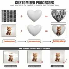 1 Customizable Heart-Shaped Pillow (Including Insert), Home Decor Pad, Daily Use, Personal Selfies, Family Photos, Romantic Moments, Customize Any Image, Ideal Valentine's Day Gift Christmas Gift