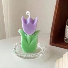 1 Tulip Candle Decoration, Tulip Shaped Aromatherapy Candle Decoration, Flower Aesthetic Paraffin Soy Wax Aromatherapy Candle Gift Suitable For Family Bedrooms, Birthdays, Weddings, Spring Easter Parties Gifts Graduation - Multicolor - View 10