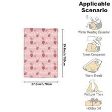1pc Customizable Name Text & Strawberry Fleece Blanket, Personalized Soft, Warm, Comfortable Blanket For Autumn & Winter, Memorable Gift For Family & Friends, Suitable For Office, Bed, Sofa, Armchair, Nap, Camping, Travel