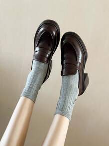 Women's Fashion Versatile New Oxford Shoes - Brown - View 5