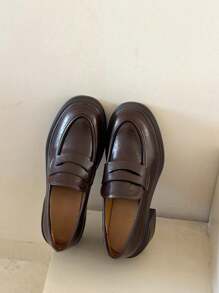 Women's Fashion Versatile New Oxford Shoes - Brown - View 2