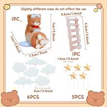 ROARING GOOD TIME 1pc Airplane Cake Topper Decoration, Time Flies One Year Old Birthday Decor, Airplane Theme Gender Reveal Party Supplies - Brown - View 6