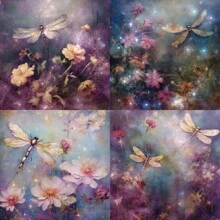 24 Sheets 6"X6" Dragonfly Scrapbook Paper Scrapbooking Patterned Paper Pack DIY Craft Background Paper 1Pack - Multicolor - View 4