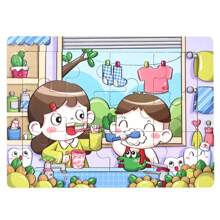 12 miếng ghép hình bằng gỗ Montessori, đồ chơi ghép hình giáo dục mầm non cho bé trai và bé gái, thích hợp làm quà tặng sinh nhật, giáng sinh, lễ tạ ơn - Nhiều chủ đề ghép hình khác nhau để tăng cường trí tưởng tượng và nhận thức - Nhiều màu - Xem 34