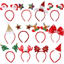 12pcs Christmas Party Headbands - Santa Claus/Snowman/Reindeer Antlers/Stars/Santa Hat/Stars/Christmas Tree/Cute Costume/Christmas Gift, Unisex - Multicolor - View 2