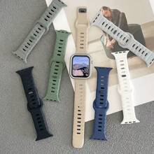 Mariner Action Breathable Silicone Strap For Apple Watch 38/40/41/42/44/45/49mm - 藏蓝色 - 查看 5