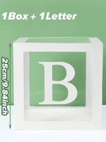 1pc 25cm White Letter Transparent Box (Box And Letter), Birthday Decoration, Wedding Decoration, Wedding Anniversary Decoration, Baby Shower Decoration, Christmas Decoration, 2025 New Year Party Room Decoration, Tabletop Decor, Initial Transparent Balloon Box Surprise Gift Box, Party Favor, Spell Name Letter Decoration Party - Letter Transparent Box - View 11