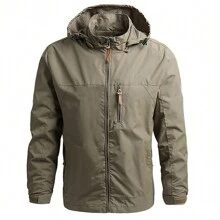 Chaqueta Táctica Impermeable Para Hombre - Caqui - Ver 2