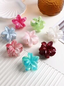 8pcs/4pcs Set New Sweet Transparent Pastel Floral & Hair Claw Hair Clips, High-End Decorative Bangs Hairpins Hair Jaw Clip Hair Clamps Hair Clutch Hair Clip, School Stuff, College Fall Winter Claw Clip Hair Accessories For Women For Vacation Outfits Woman Flower Hair Clip - 8pcs - View 6