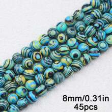 4/6/8/10mm 彩色合成碧玉圆珠，适用于 DIY 珠宝、手链、项链、服装配饰、装饰 - 孔雀石珠 - 查看 49