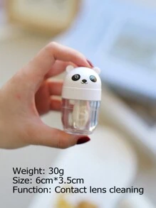 XIANG YU 1 件装手动旋转隐形眼镜清洁器，可爱卡通设计，包括猫、熊、猪和熊猫。彩色隐形眼镜伴侣盒，用于浸泡、存放和清洁隐形眼镜，适合旅行和居家使用。化妆 - 護理清洗盒 - 查看 8