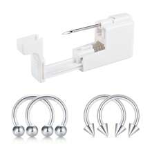 2-31pcs Body Septum Piercing Kit 14G 16G 18G 20G 22G Tools For Nose Tongue Lip Ear Eyebrow Belly Button Cartilage Tragus Industrial Barbell Helix Daith Piercing Jewelry Clamps