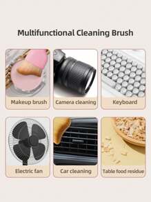 1pc Pink Keyboard Brush & Crevices Cleaning Tools, With Soft Bristles, Suitable For Various Uses - Cleaning Car Interiors And Desktops