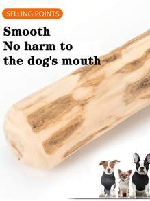 1pc Natural Coffee Wood Dog Chew Stick - Durable Teeth Health Chewing Toy, Suitable For All Breeds, Multiple Size Packaging, Suitable For Chewing And Playing - Beige - View 3