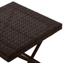 Outsunny Garden Small Folding Square Rattan Coffee Table Bistro Balcony Outdoor Wicker Weave Side Table 40H X 40L X 40Wcm