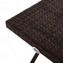 Outsunny Garden Small Folding Square Rattan Coffee Table Bistro Balcony Outdoor Wicker Weave Side Table 40H X 40L X 40Wcm