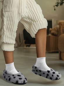 静音保暖拖鞋日式新款情侣室内保暖拖鞋防滑情侣秋冬可机洗可折叠 - 灰色 - 查看 6