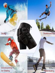 1pc Thick Foam Sport Hip Protector For Boyfriend Style Men, Anti-Collision & Shock-Absorbing, Black, For Skiing, Ice Skating, Roller Skating Ski Outfits - Black - View 2