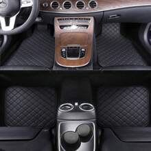 通用型 4 件套汽车脚垫套装 - PVC 皮革刺绣车用脚垫，防水耐磨汽车地板衬垫 - 4個/套 - 查看 5