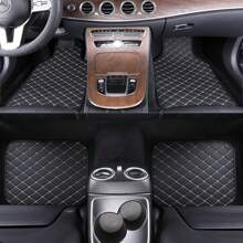 通用型 4 件套汽车脚垫套装 - PVC 皮革刺绣车用脚垫，防水耐磨汽车地板衬垫 - 4個/套 - 查看 3