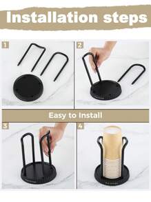 1 pieza/Soporte para vasos de papel, estantería de almacenamiento desechable para vasos para el hogar, soporte de almacenamiento multifuncional para tazas de café y té con leche para el escritorio, dispositivo para colocar y recoger vasos - Multicolor - Ver 9