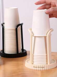 1 pieza/Soporte para vasos de papel, estantería de almacenamiento desechable para vasos para el hogar, soporte de almacenamiento multifuncional para tazas de café y té con leche para el escritorio, dispositivo para colocar y recoger vasos - Multicolor - Ver 4