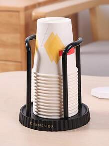 1 pieza/Soporte para vasos de papel, estantería de almacenamiento desechable para vasos para el hogar, soporte de almacenamiento multifuncional para tazas de café y té con leche para el escritorio, dispositivo para colocar y recoger vasos - Multicolor - Ver 5