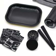 Smell Proof Bag With Combination Lock Set, Metal Herb Grinder Included, Portable Sealed Herb Storage Jar, Odor Isolation Bag, Rolling Tray, Travel Storage Box Set, Waterproof, Sealed Zipper, Household Gadget - 彩色 - 查看 6